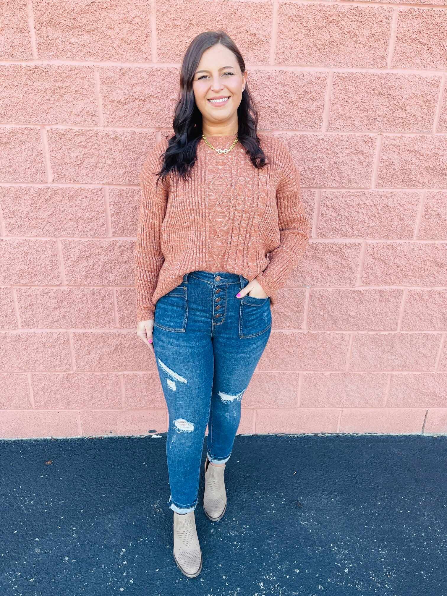RESTOCK! Plus/Reg My Goodies Button Fly Patch Pocket Skinny Jean