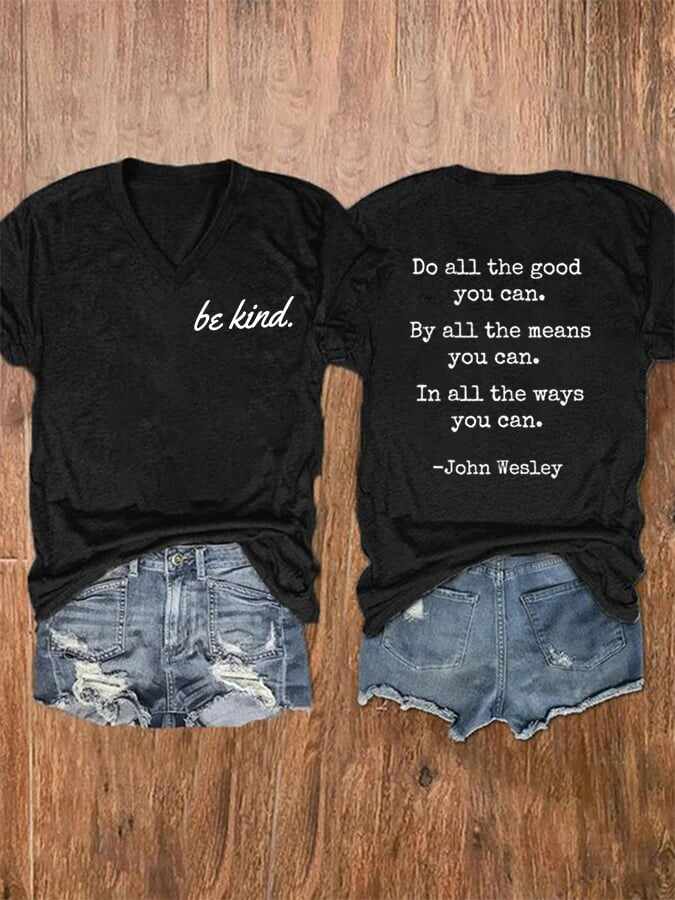 Women'S Be Kind  Printed Casual T-Shirt