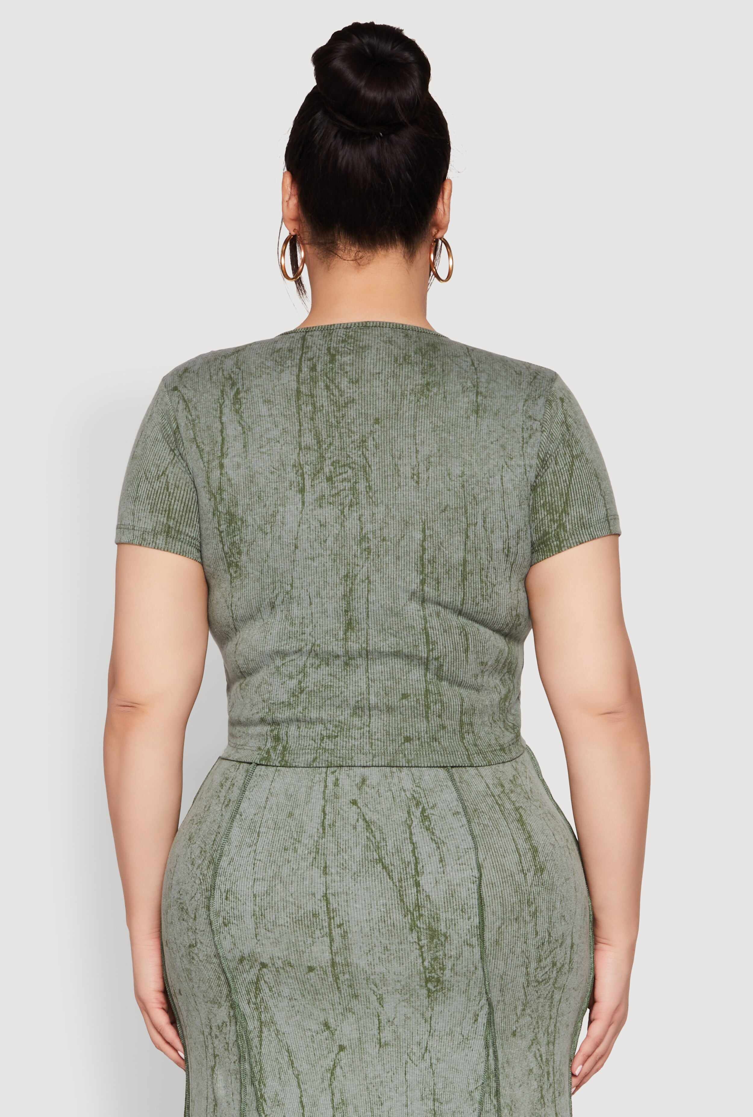Plus Size Mineral Wash Mermaid Skirt