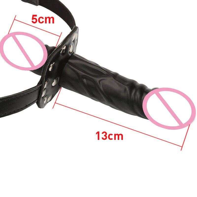 Silicone Dildo Oral Gag with Locking Buckles