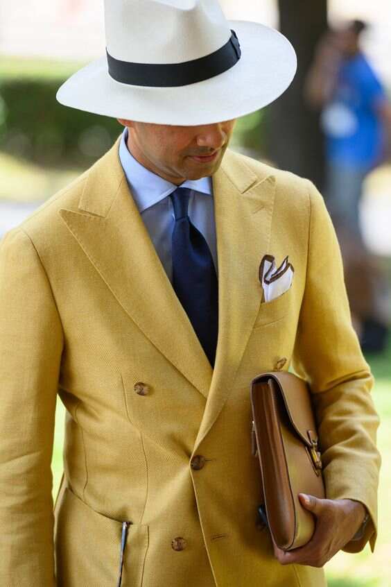 Men's Western Casual Yellow Long Sleeve Jacket Blazer