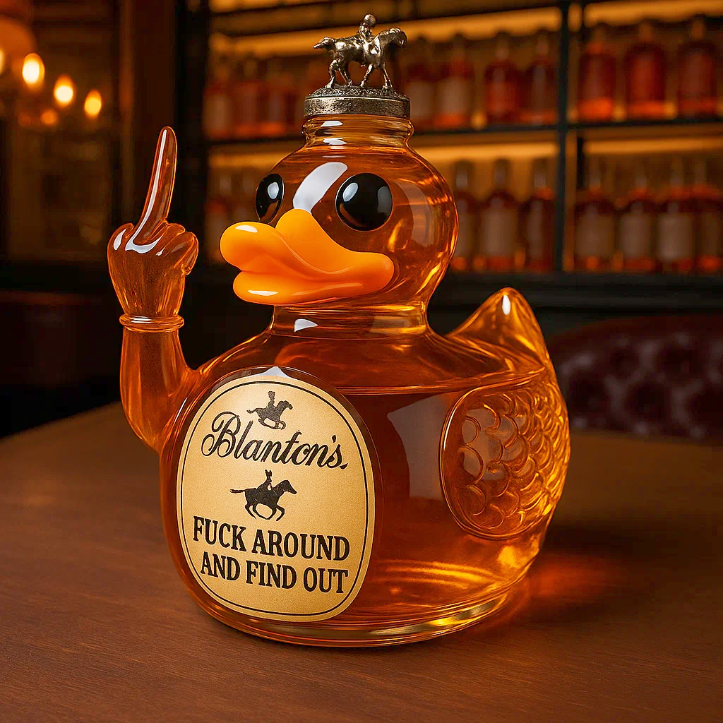 Swear Middle Finger Duck Whiskey Bottle