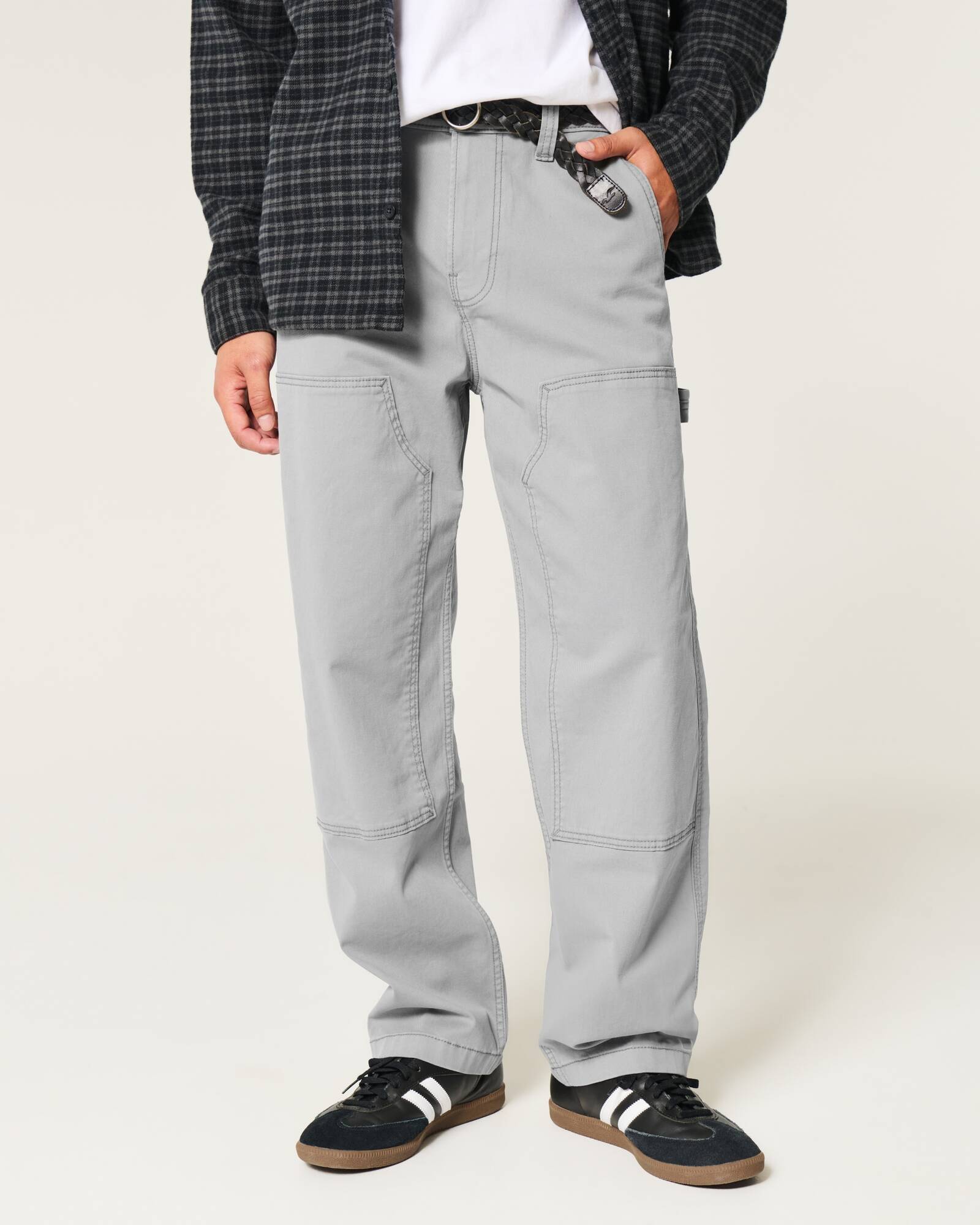 Railroad Stripe Baggy Painter Jeans
