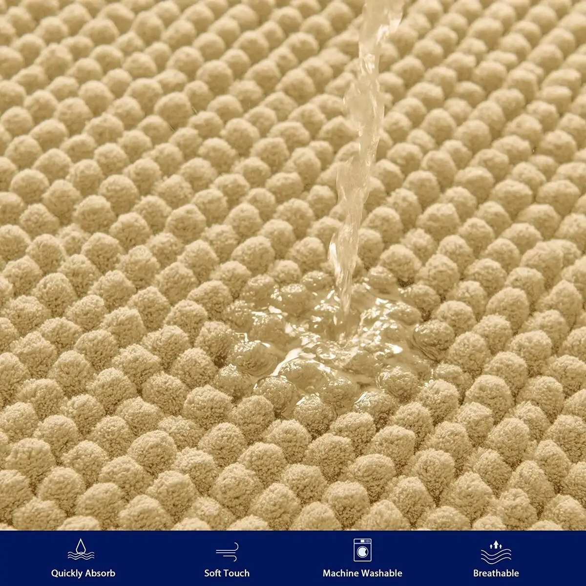 Subrtex Luxury Chenille Bath Rugs Soft Bathroom Mats