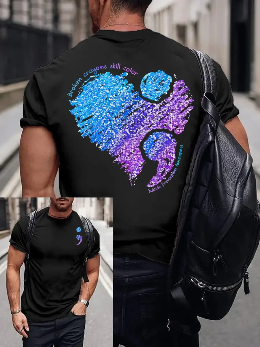 Women��s Men's Unisex Broken Crayons Still Color Suicide Prevention Awareness T-shirt