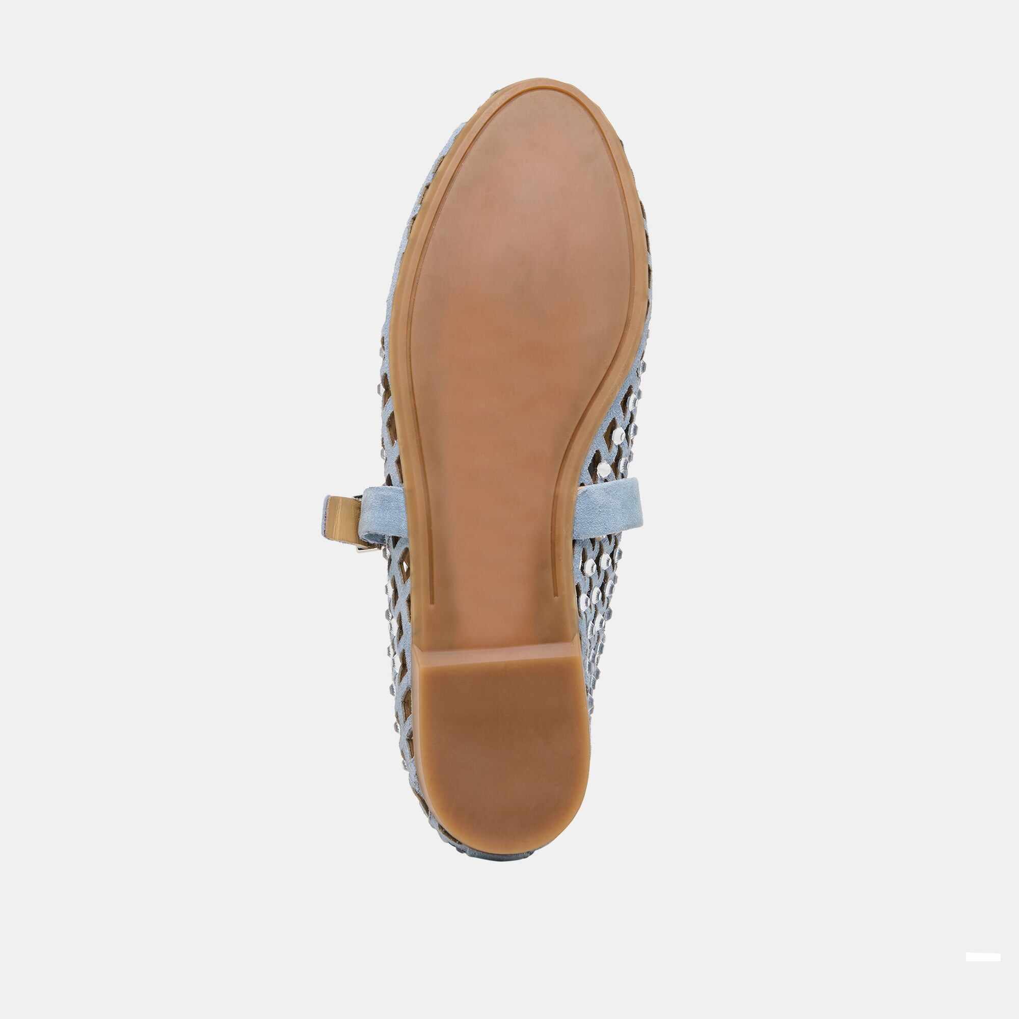 MAVIN RHINESTONE BALLET FLATS BLUE SUEDE