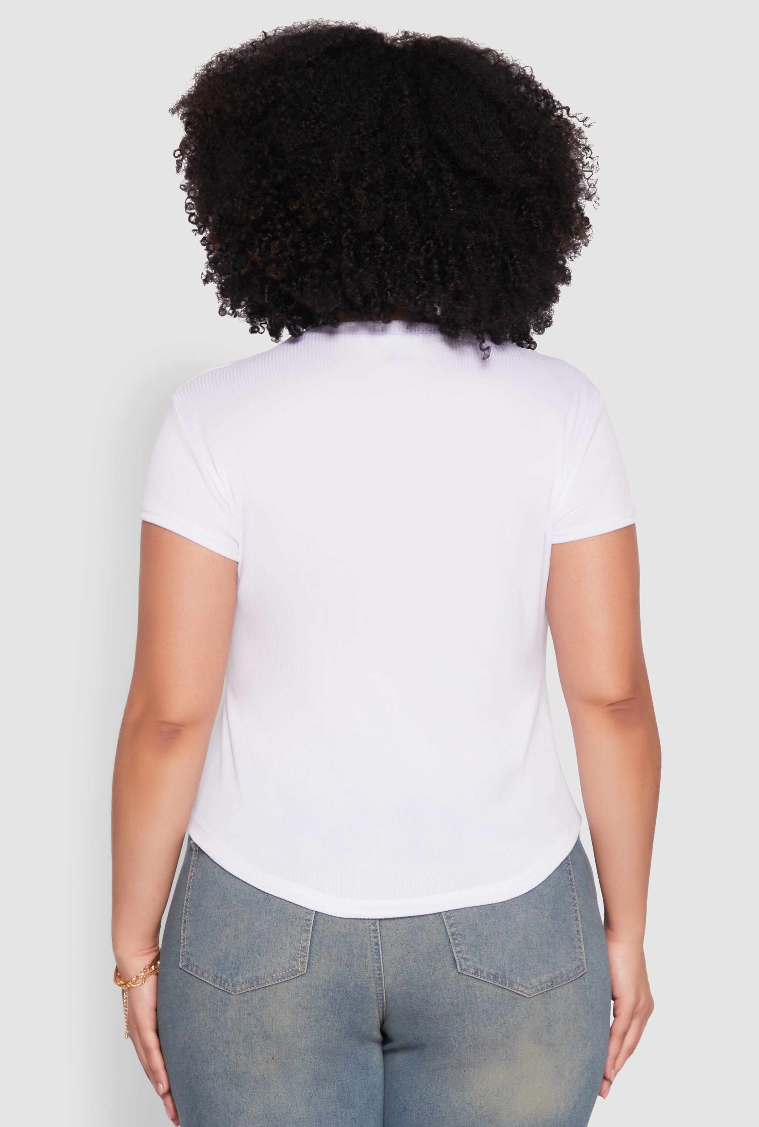 Plus Size Cut Out Rib Knit Top