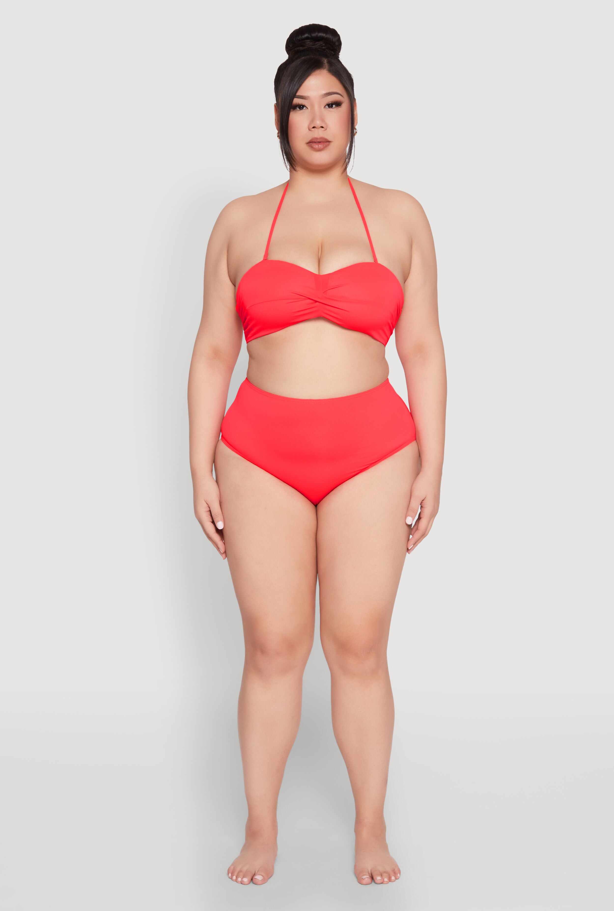 Plus Size Twist Front Swim Bikini Top