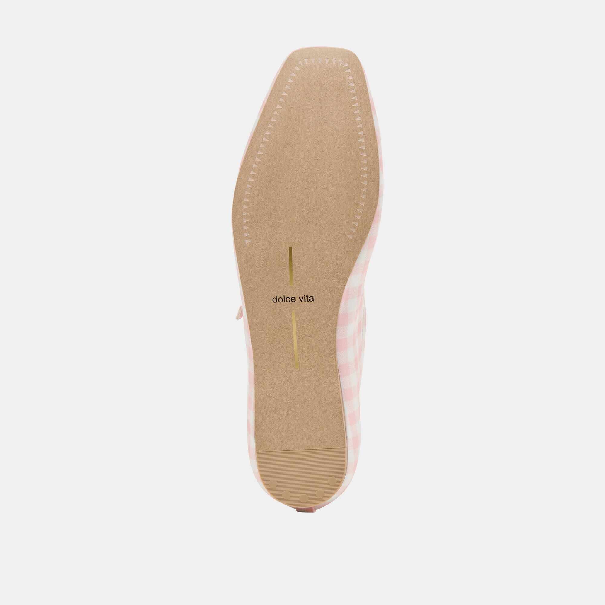 REYES X BYRDIE GOLF WIDE BALLET FLATS PINK PLAID GINGHAM
