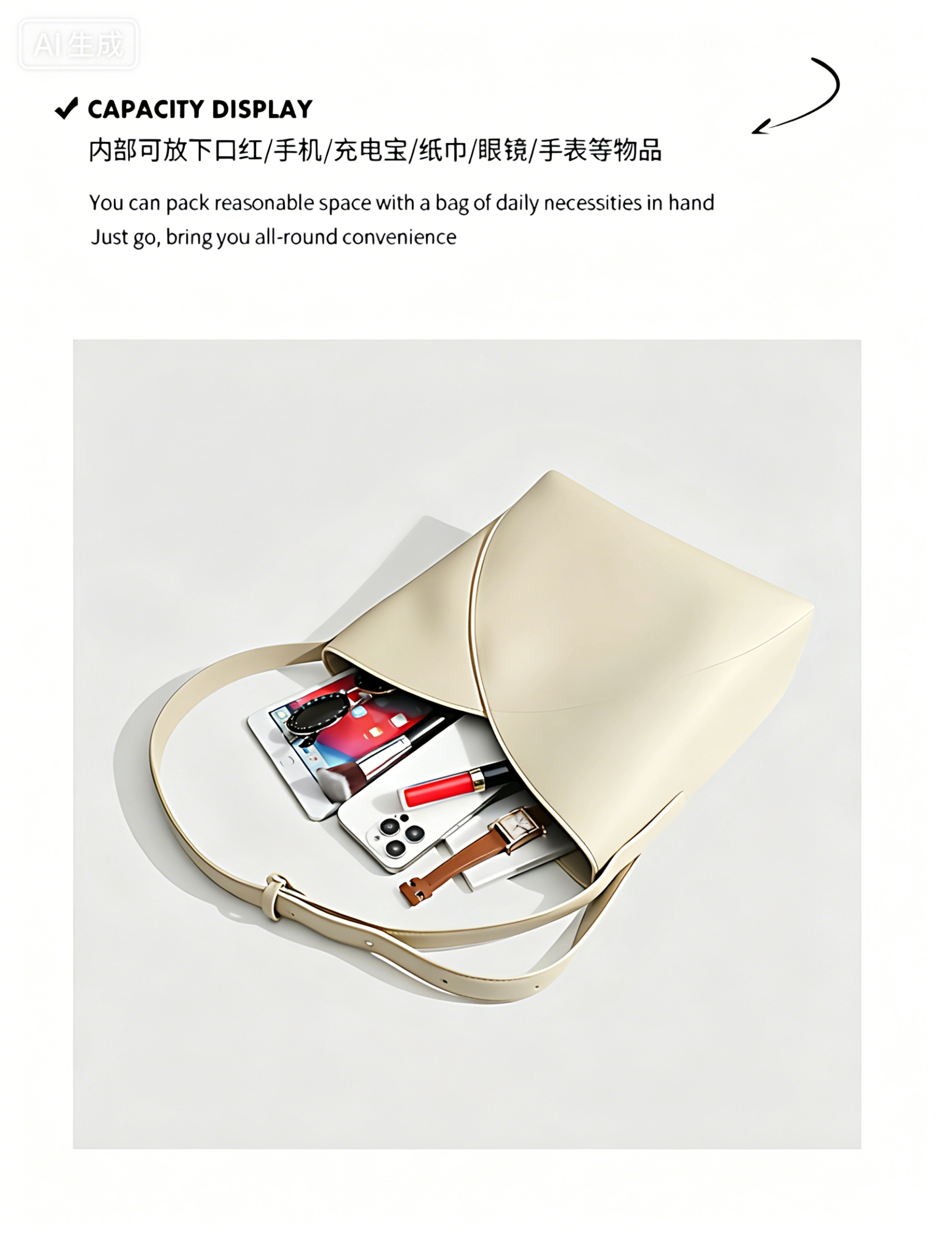 Fashionable womenbang with cowhide and classic design