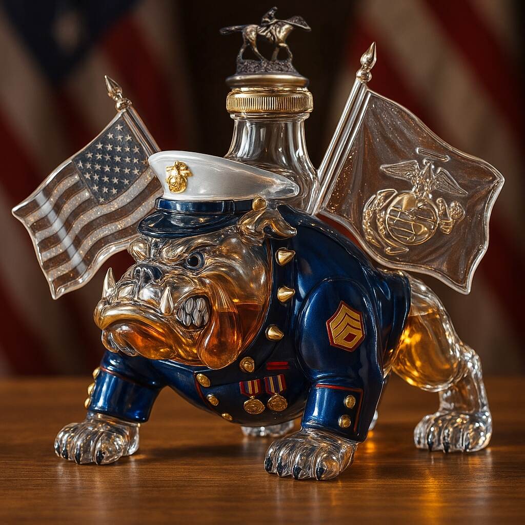 USMC Devil Dog 250th Anniversary Whiskey Bottle