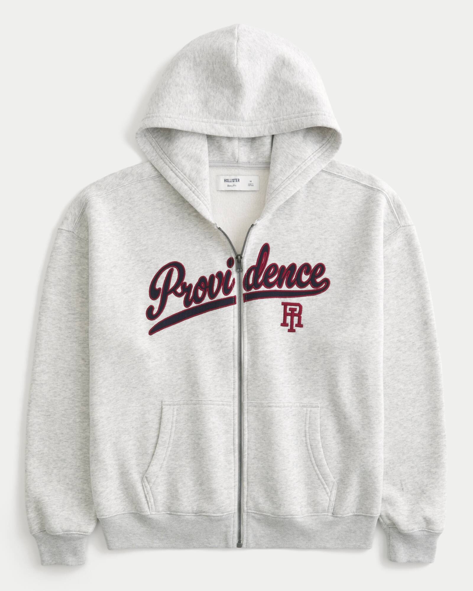 Boxy Number Graphic Zip-Up Hoodie