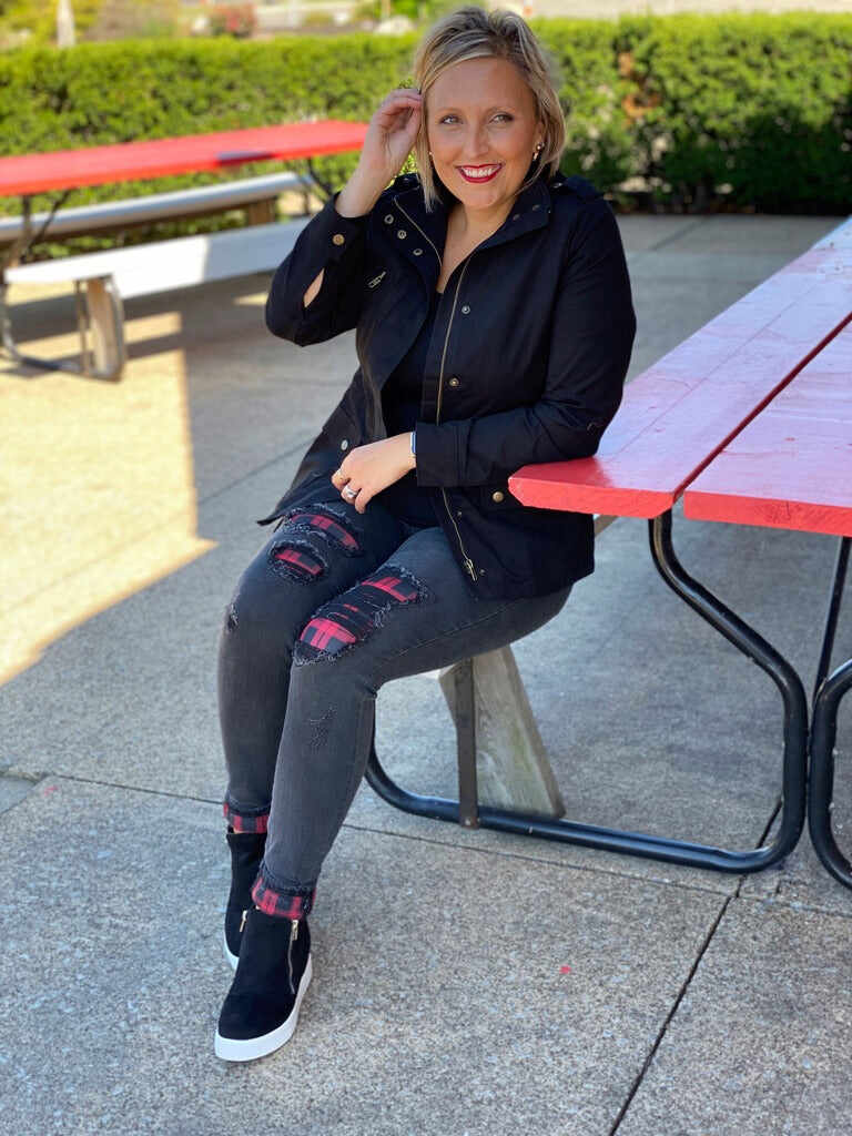 PLUS/REG Plaid is the New Black Skinny Jeans