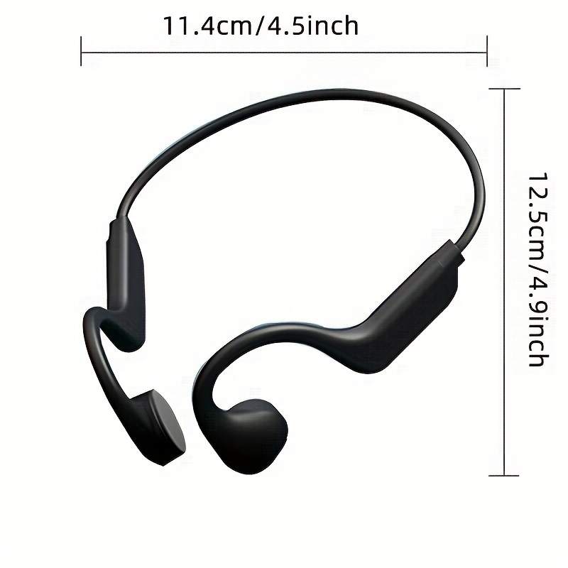 2023 New Upgraded Bone Conduction Earphones True Wireless Open Type Earphones Dual Ear Bone Sensing Sports Earphones Waterproof Sweat Resistant Tape Microphone Induction Conduction Earphones For Running, Cycling, Exercise, Gym Driving Black