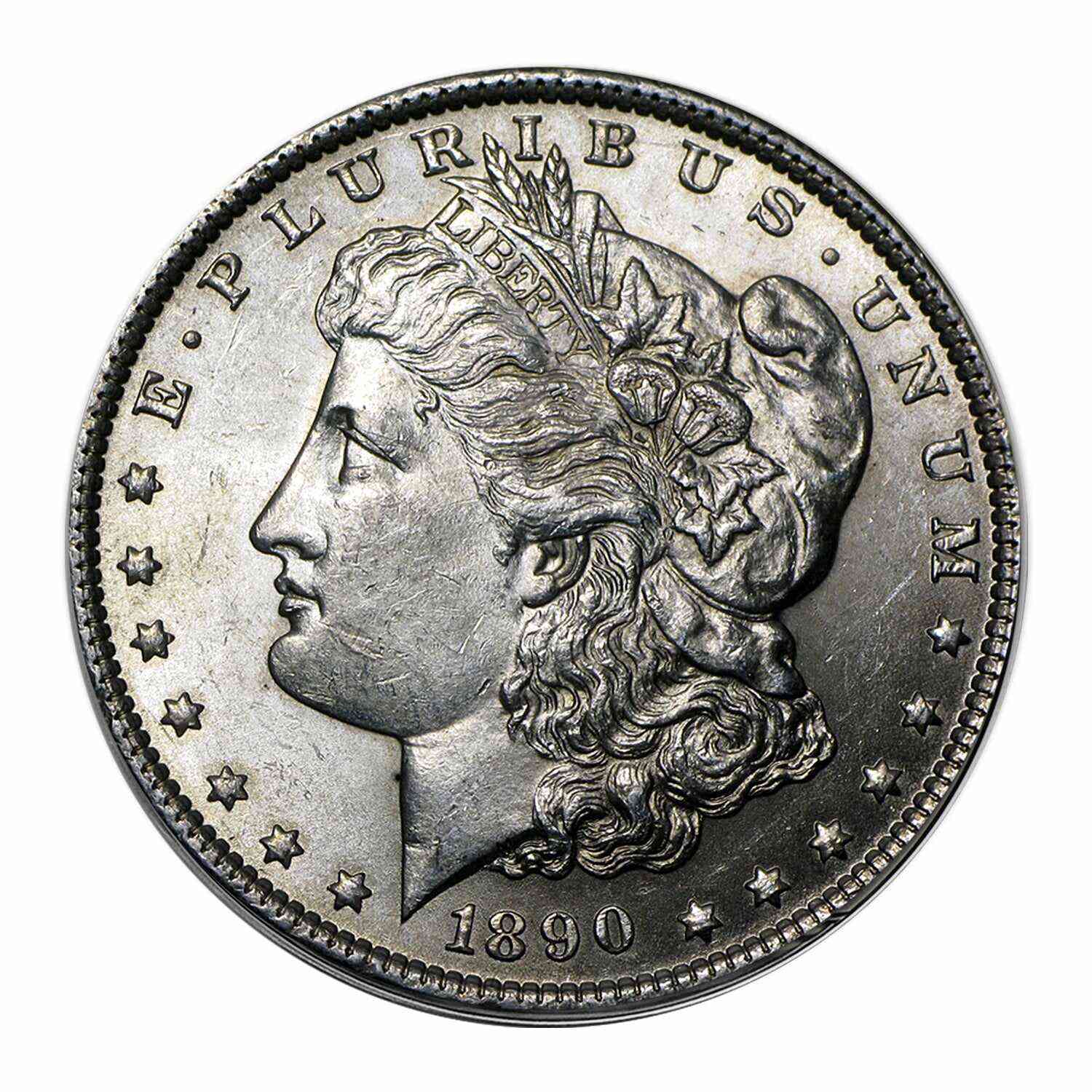 1890 P Morgan Commemorative Silver Dollar Brilliant Uncirculated (BU)