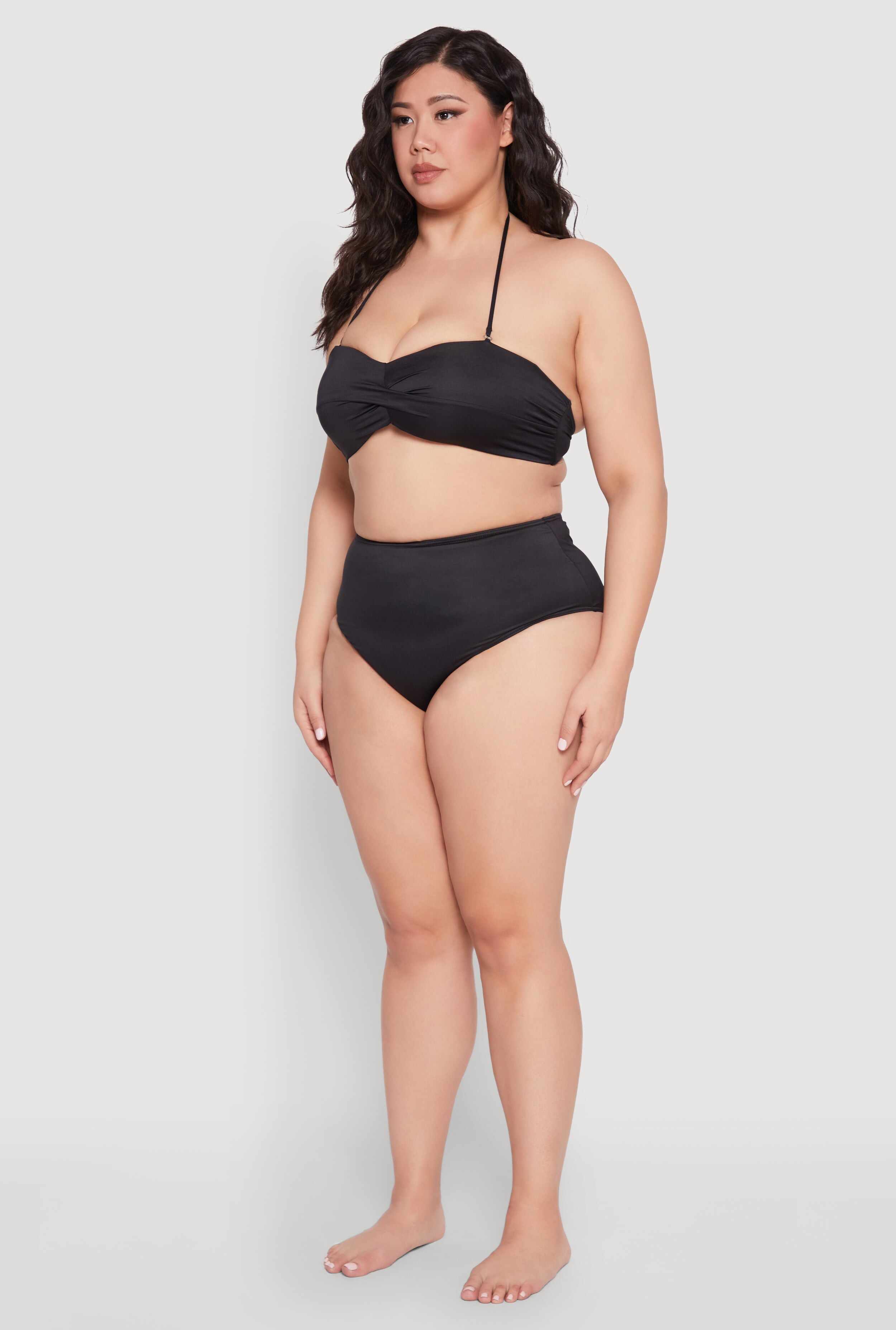 Plus Size High Waist Bikini Bottoms