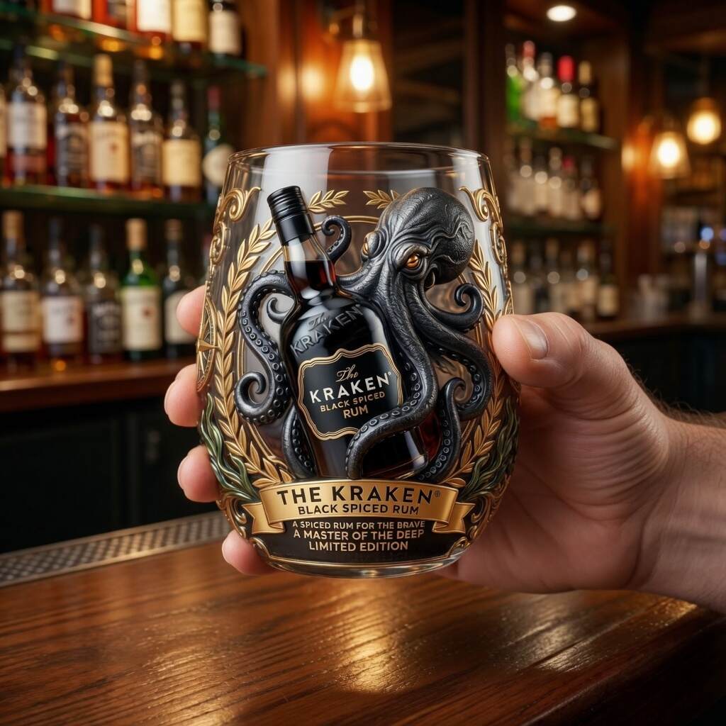 The Kraken Black Spiced Rum Limited Edition Commemorative Glass