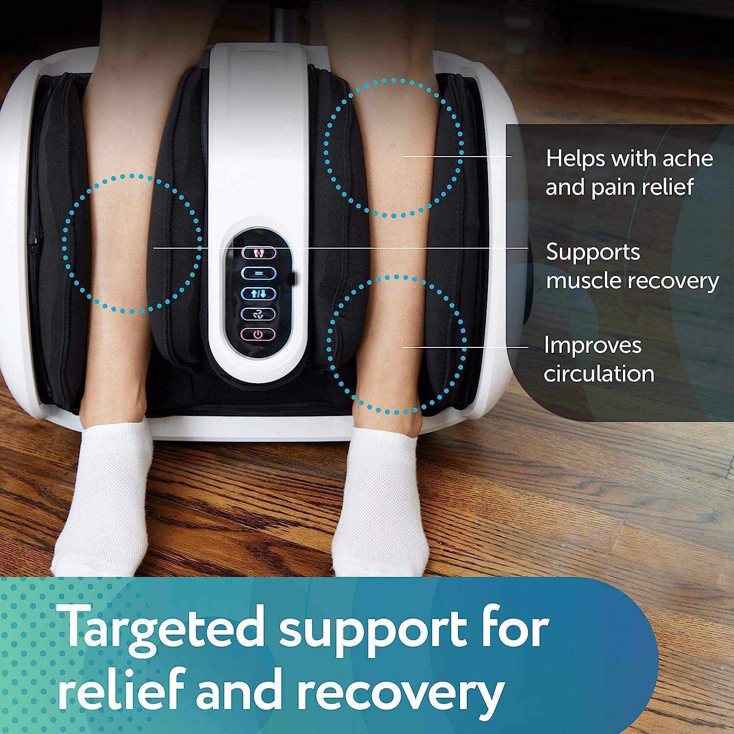 Cloud Massage Shiatsu Foot Massager for Circulation and Pain Relief - Foot Massager Machine for Relaxation, Plantar Fasciitis Relief, Neuropathy, Heat Therapy - FSA/HSA Eligible (White - No Remote)