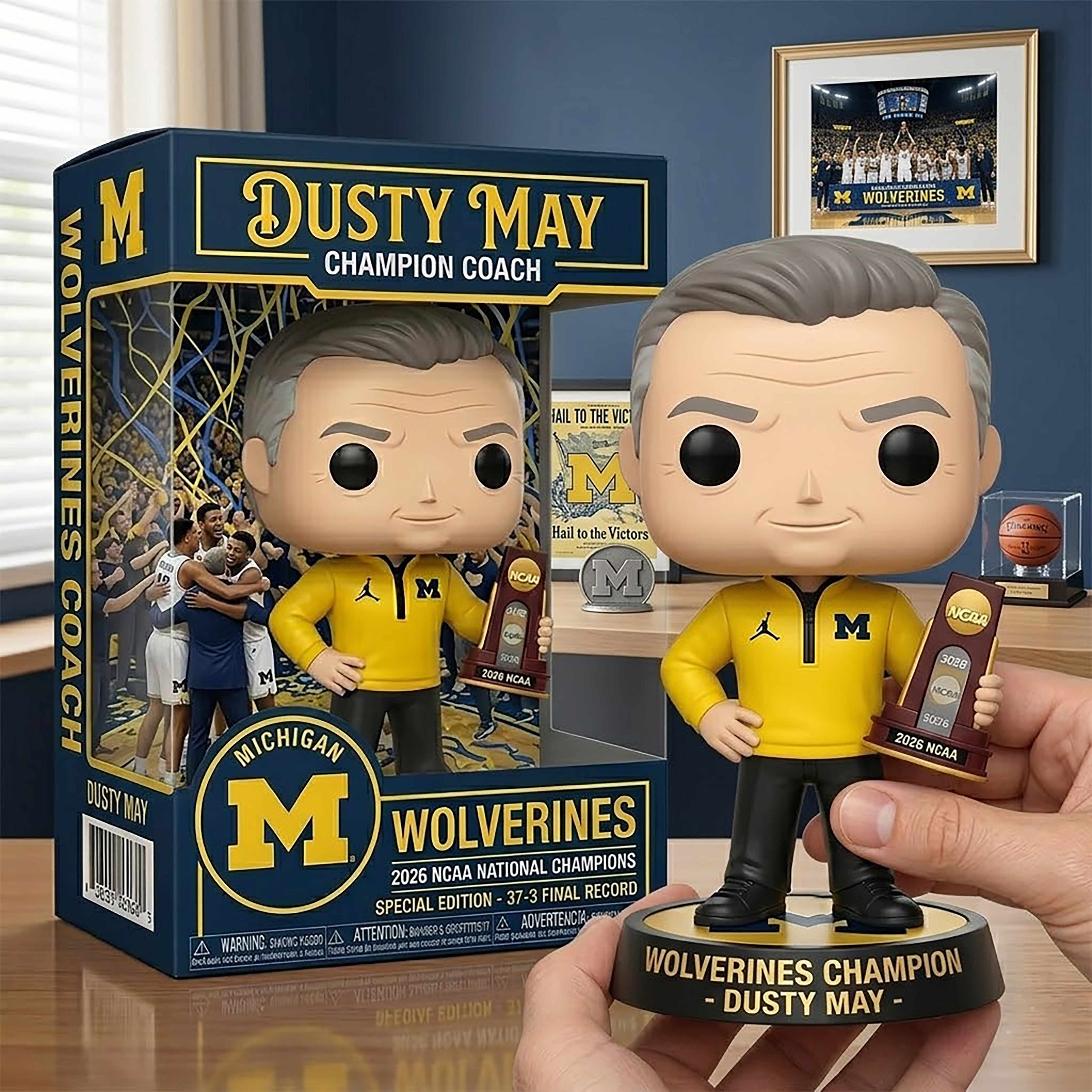 Dusty May Michigan 2026 Champion Coach Pop!