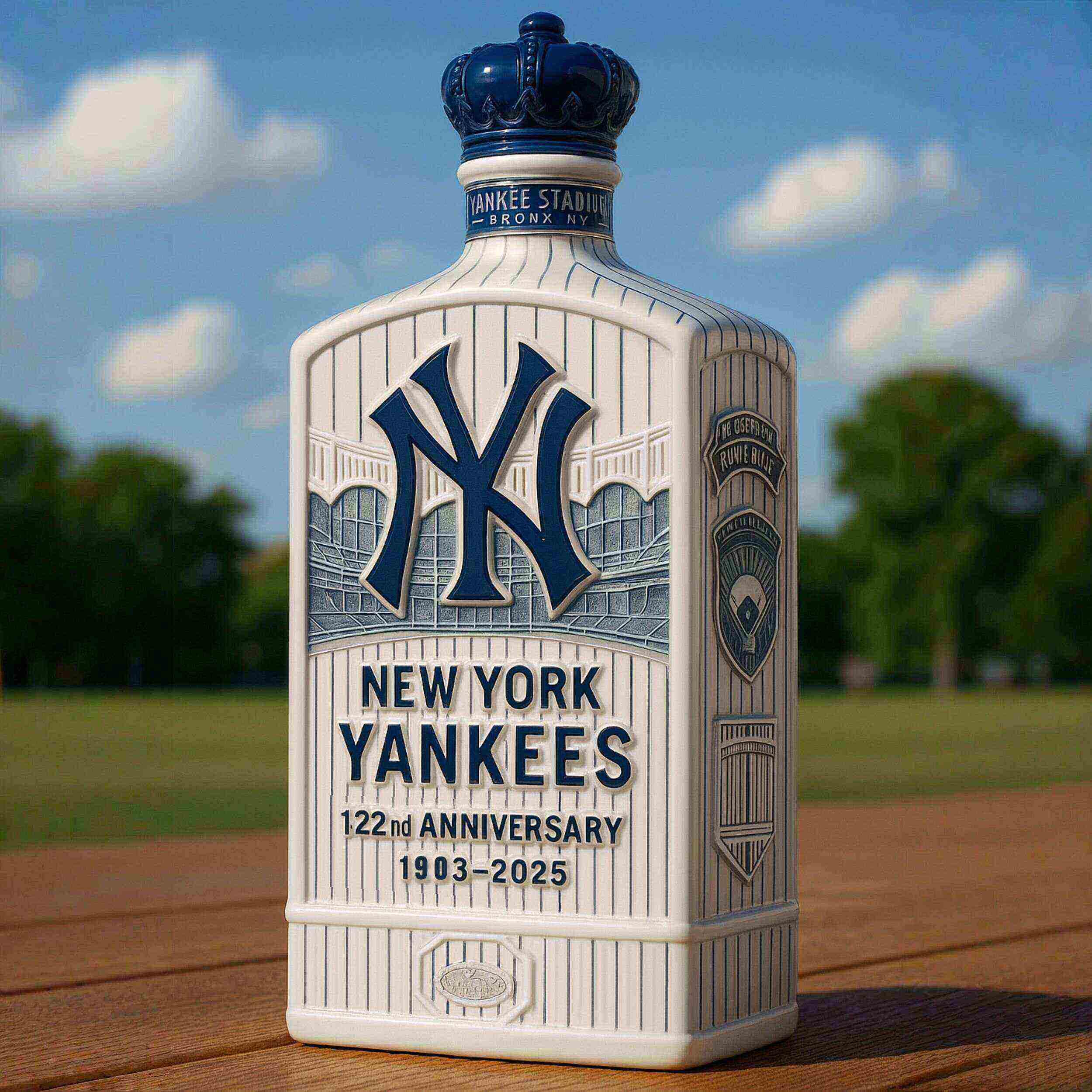 New York Yankees 122nd Anniversary Whiskey Bottle
