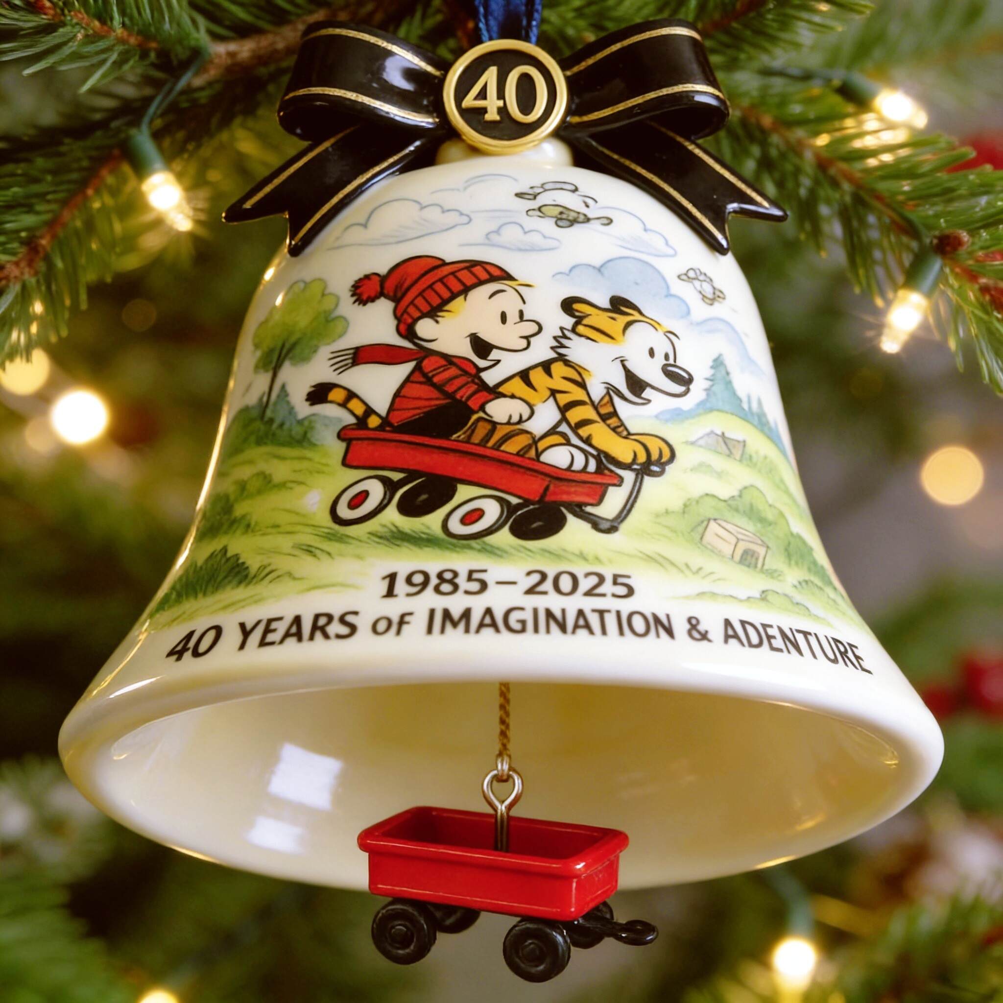 Calvin & Hobbes 40th Anniversary Adventure Bell Ornament