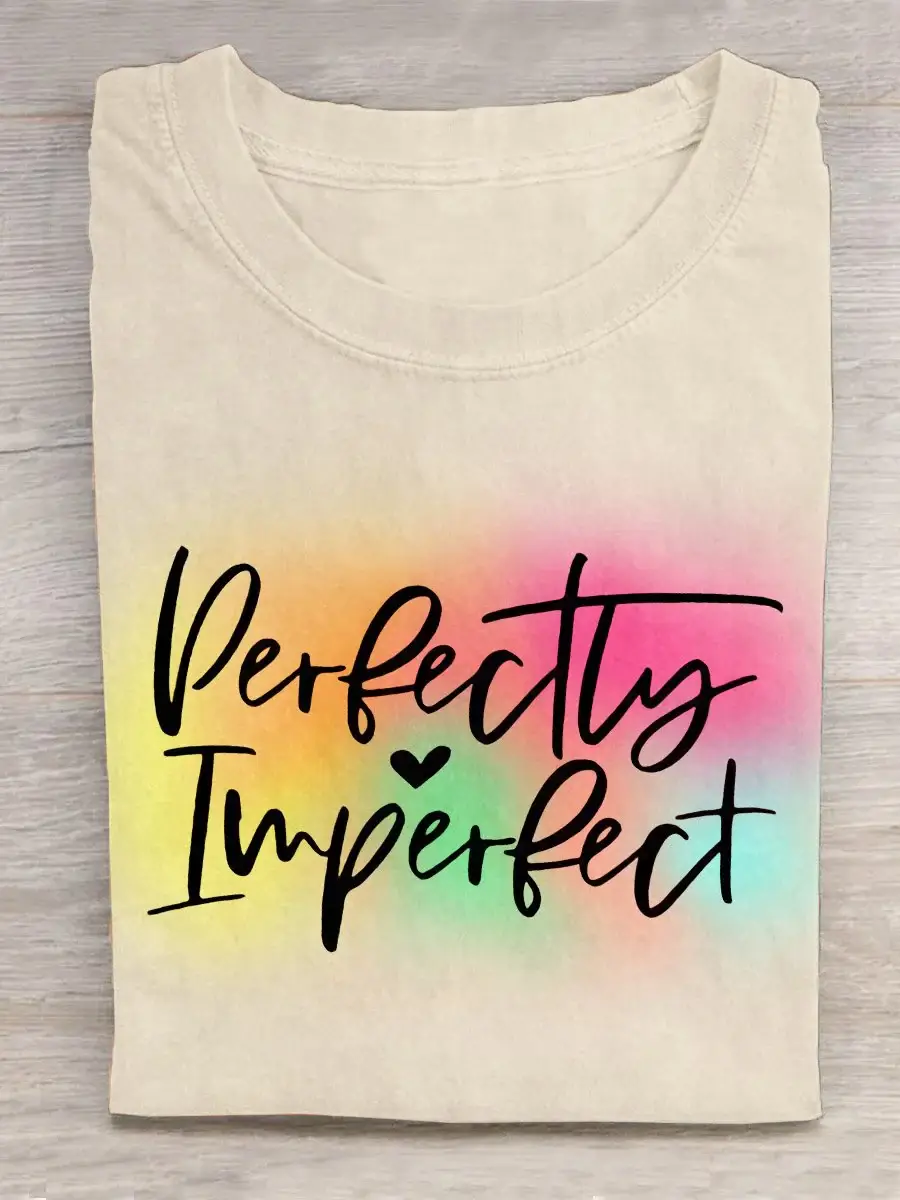 Rainbow Perfectly Inperfect Art Print Design T-shirt