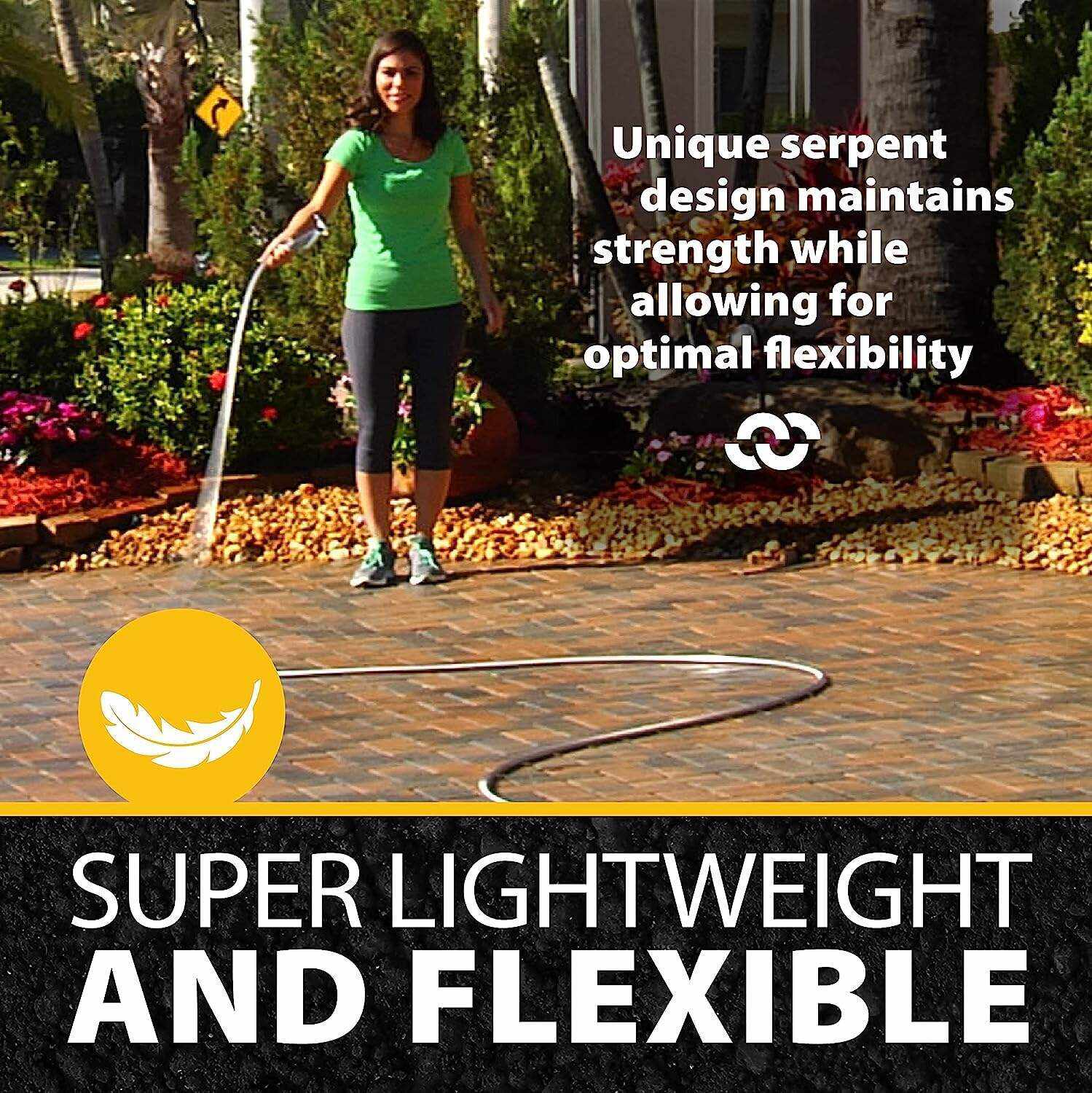 Bionic Steel 100 FT Garden Hose, 304 Stainless Steel Metal Water Hose 100Ft, Flexible Hose, Kink Free, Ultra Lightweight and Durable, Crush Resistant Fitting, Easy to Coil, 500 PSI - 2023 Model