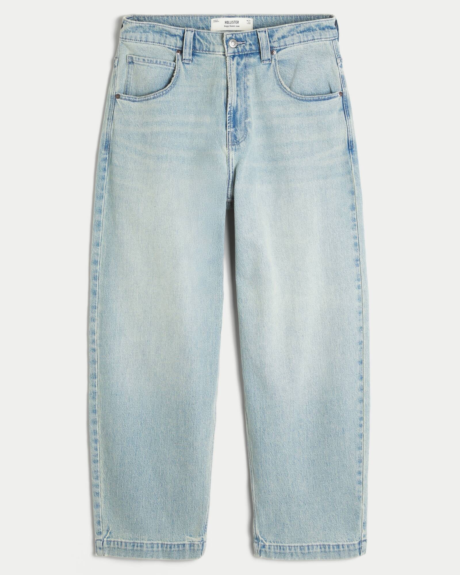 Medium Wash Skater Baggy Jeans