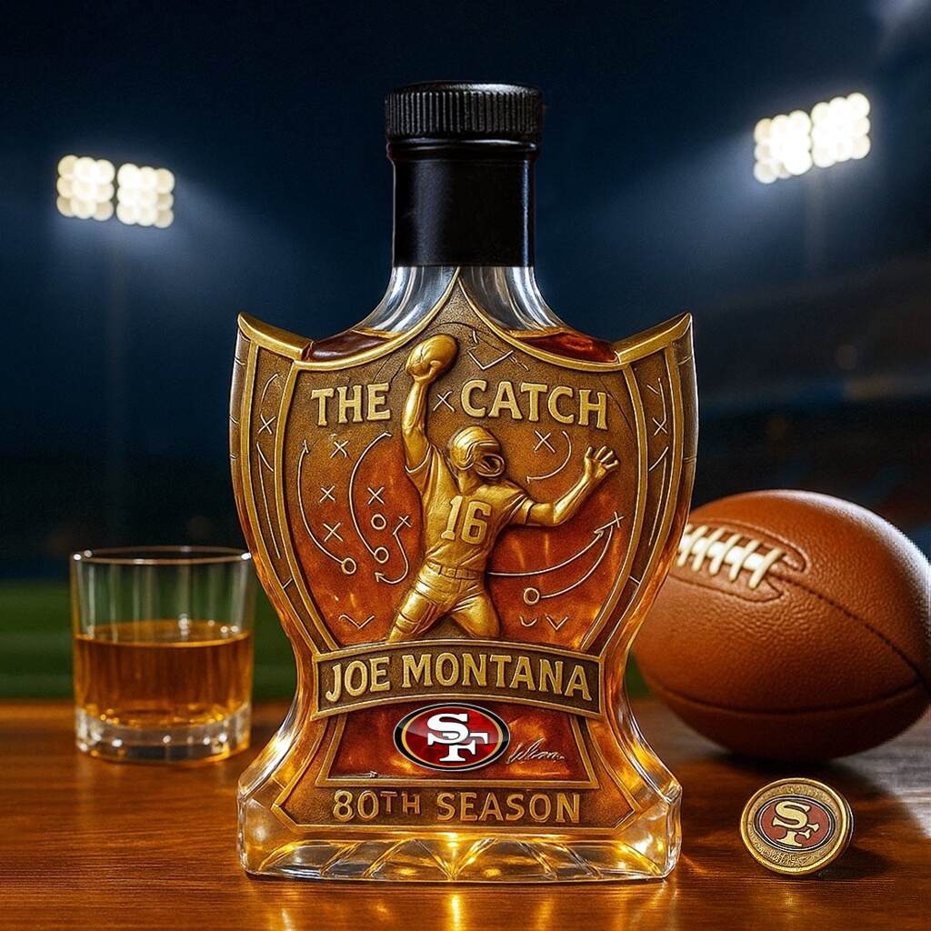 JOE MONTANA · THE CATCH — 49ers 80th Anniversary Collector’s Bottle