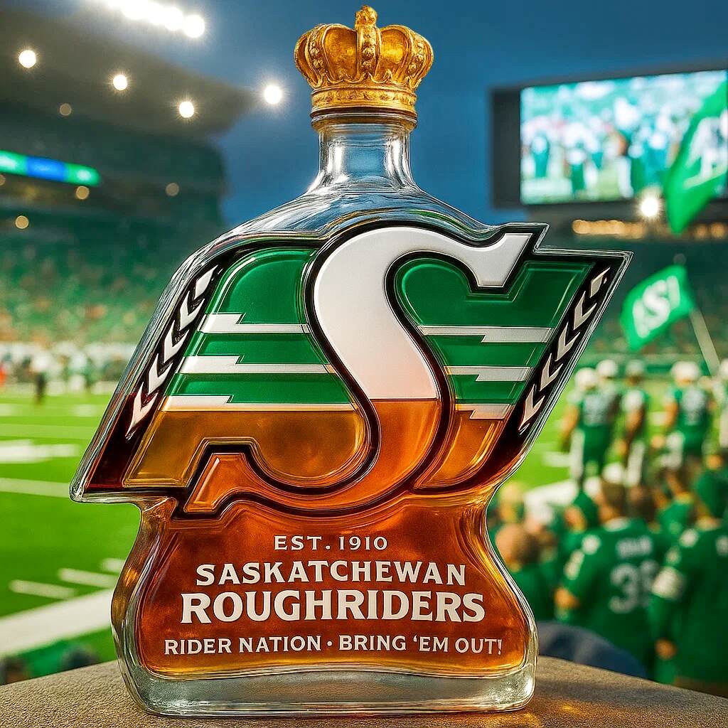 Saskatchewan Roughriders Limited Edition Whiskey Bottle