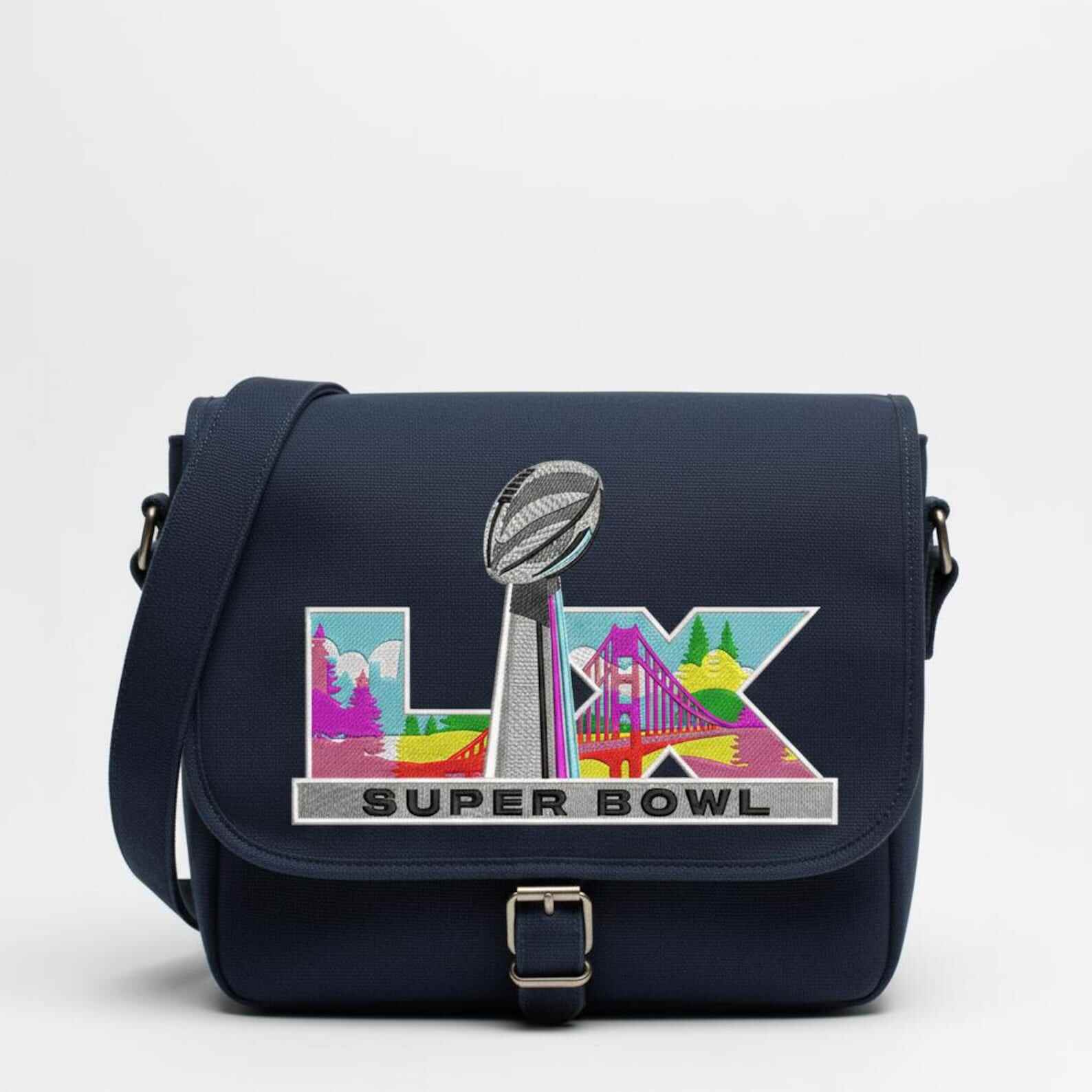 Super Bowl LX Embroidery | Lombardi Trophy Patch