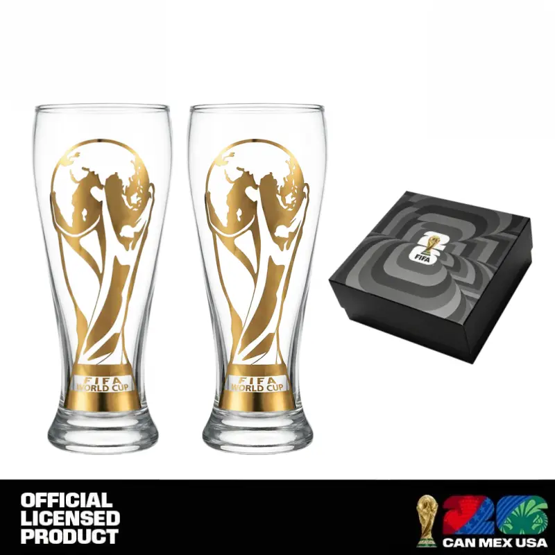 2026 Gift Set!  2 Large Ceramic Beer Mugs & Gold Trophy Opener | Durable Drinkware for Soccer Lovers & Home Bar ️ Reuse