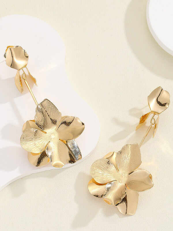 Sculptural Flower Drop Earrings