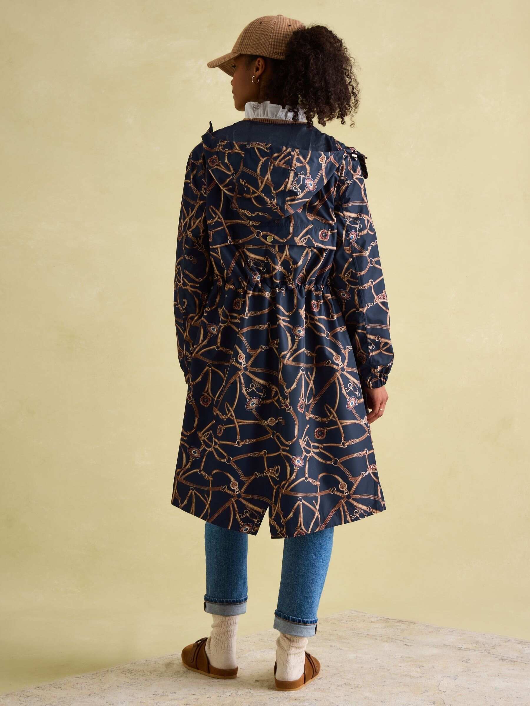 Holkham Navy Blue Bridle Waterproof Packable Raincoat With Hood
