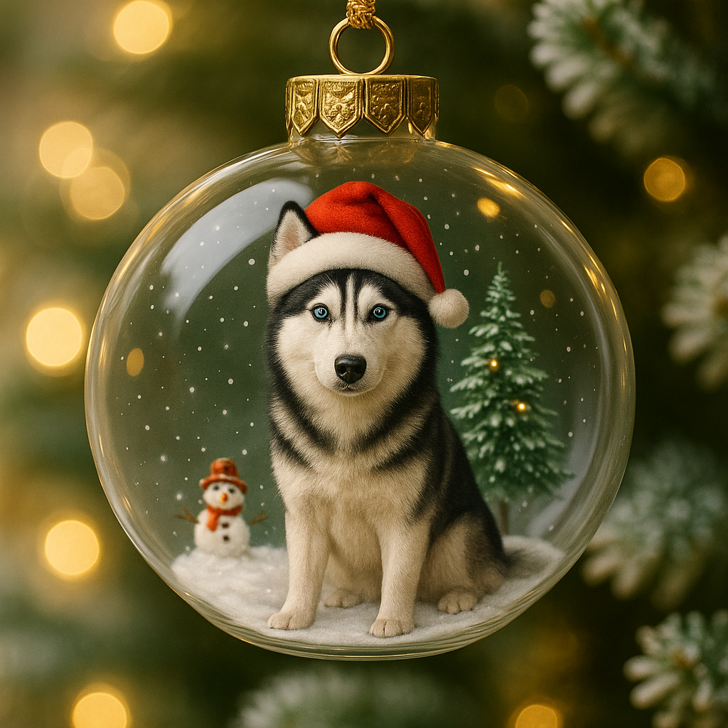 Dog Snow Globe Xmas Tree Ornaments