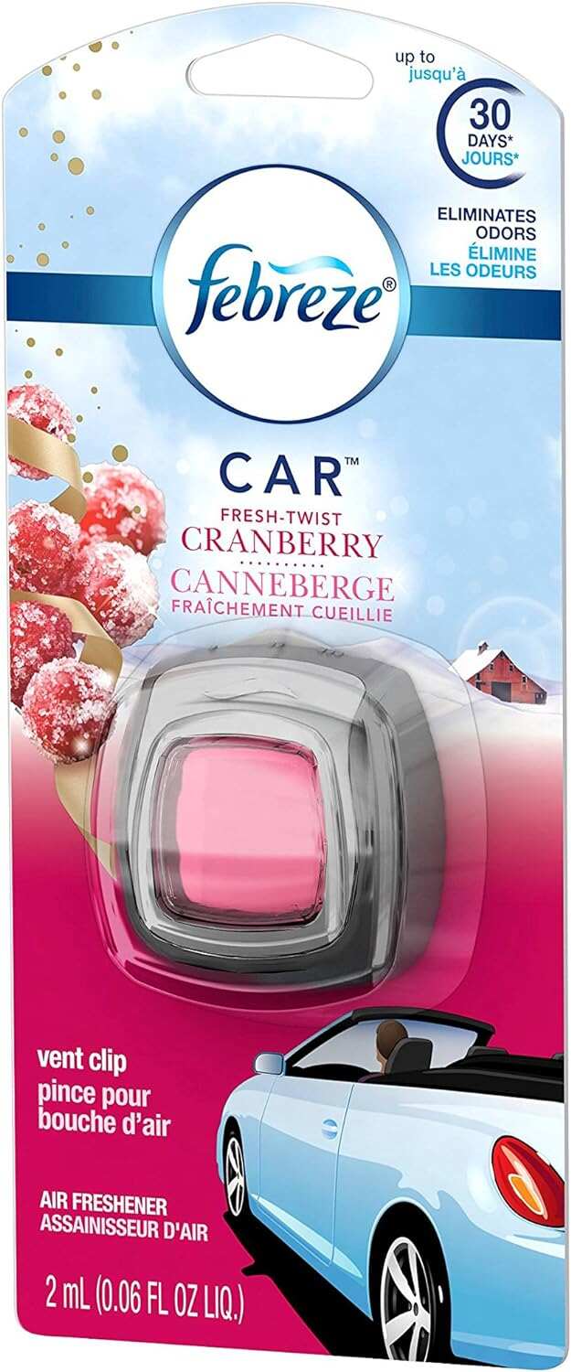 Febreze Car Air Fresheners, New Car Scent, Odor Eliminator for Strong Odors Car Vent Clips (2 Count)