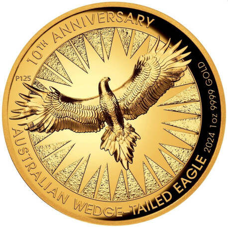 1 oz Australian Wedge-tailed Eagle High Relief Gold Coin