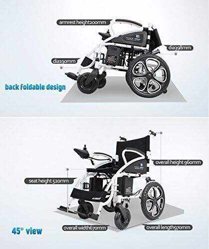 Rubicon DX01 All Terrain Foldable Electric Wheelchairs for Adults - Powerful Dual Motor Motorized Power Wheelchairs - Silla de Ruedas Electrica para Adultos. Supports up to 300 lbs - Weight 70 lbs