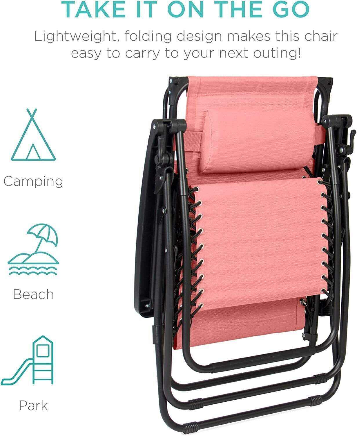 Folding Zero Gravity Recliner Patio Lounge Chair w/Adjustable Canopy Shade, Headrest, Side Accessory Tray, Textilene Mesh - Beige