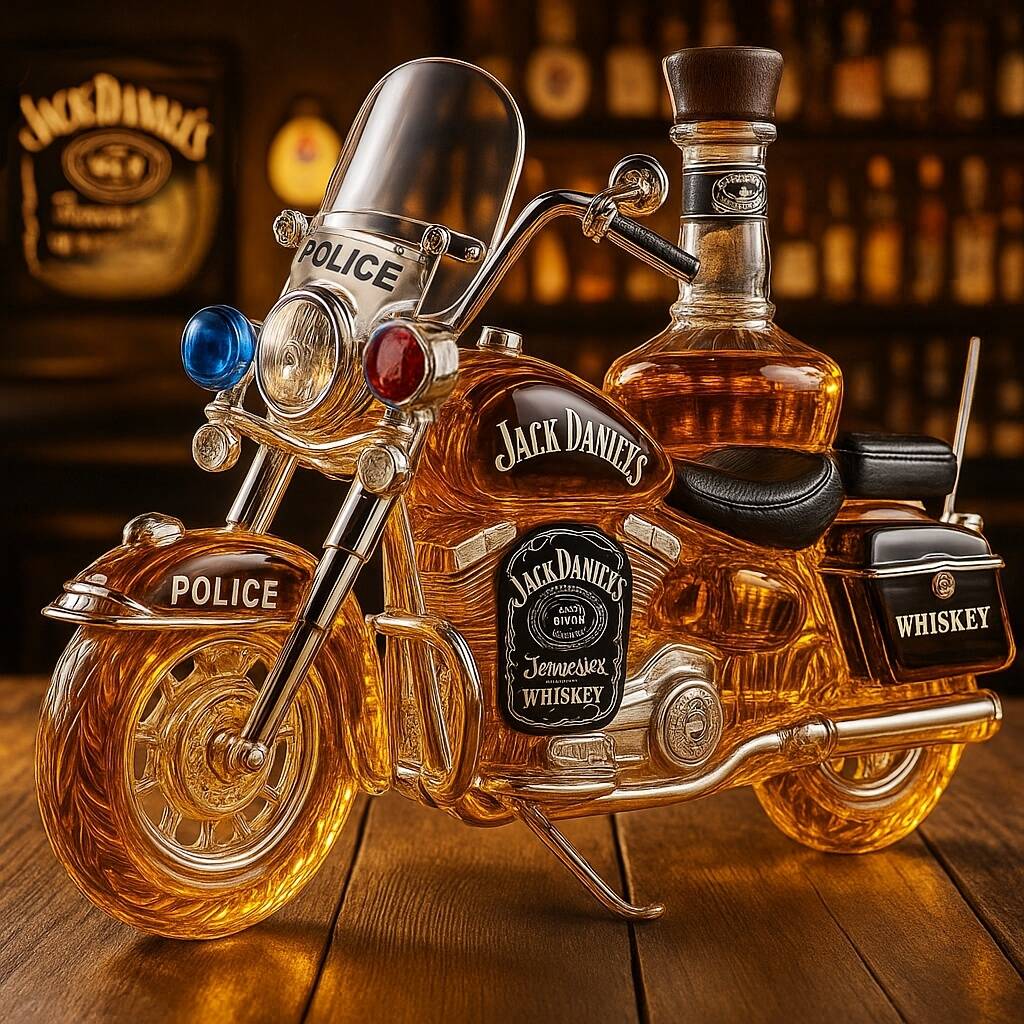 Police Bike Whiskey Bottle