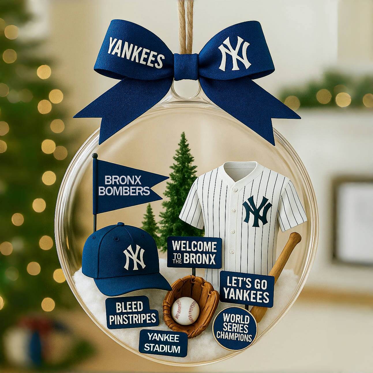MLB Team Snow Globe Ornament