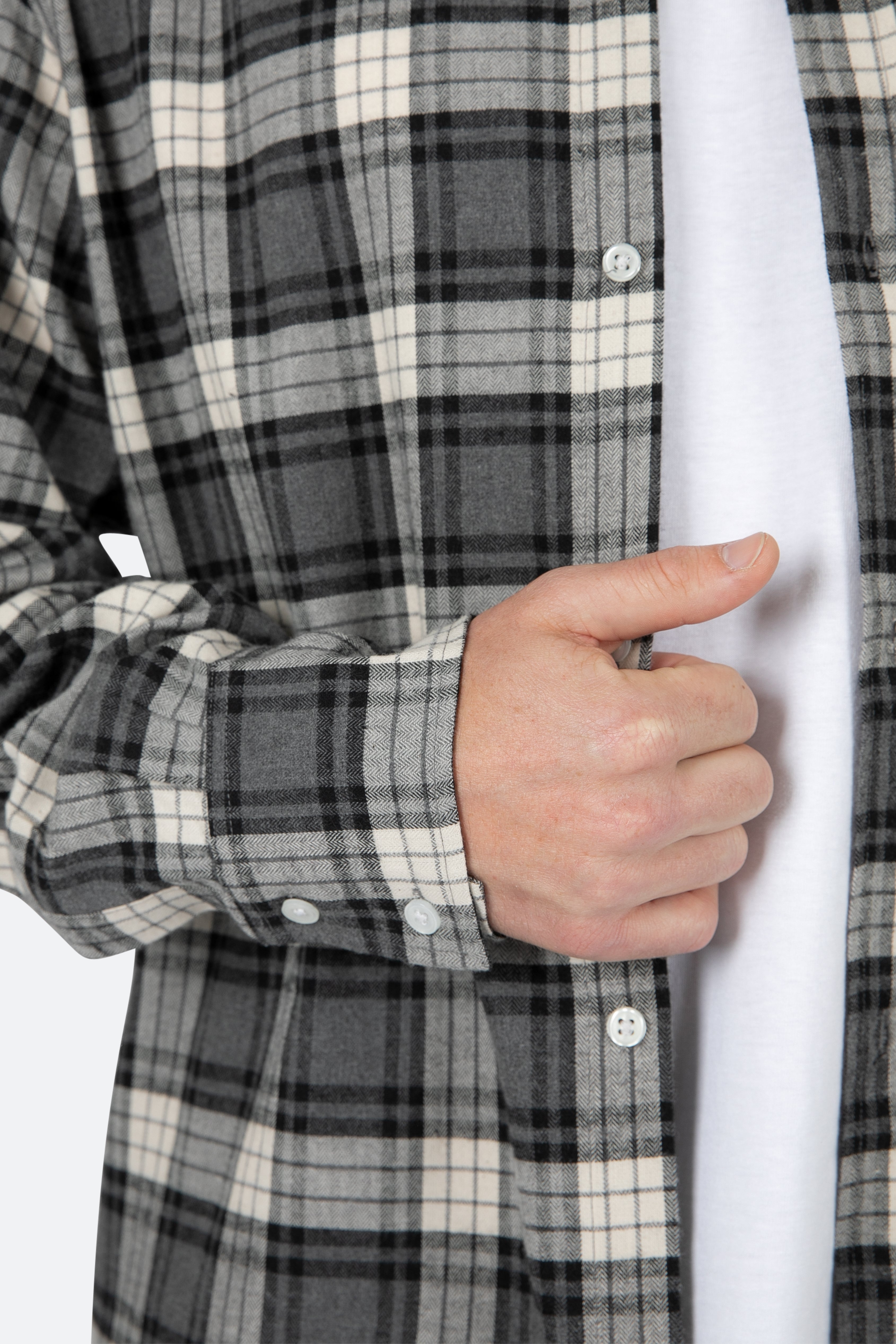 Basic Flannel Shirt - Brown/Grey