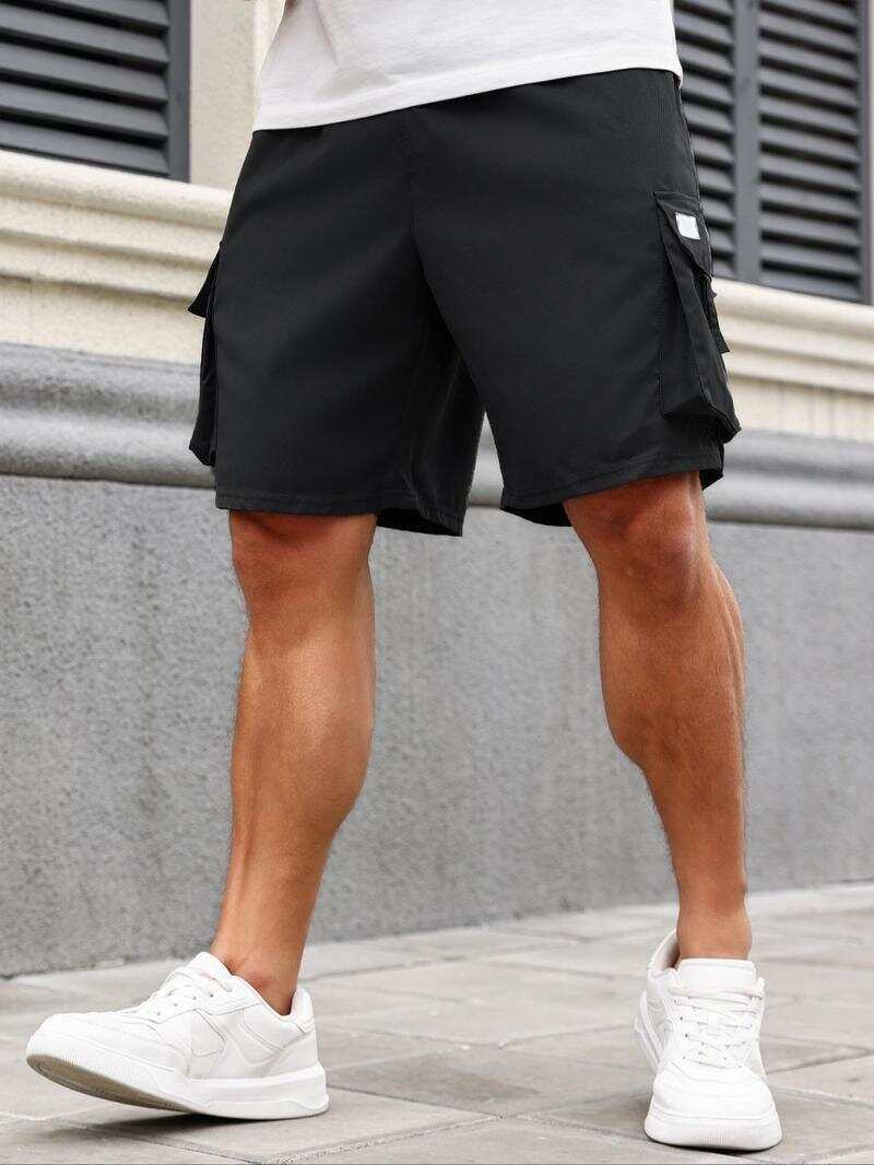 🔥Men's 8-Pack Plus Size Solid Flap Pocket Cargo Shorts