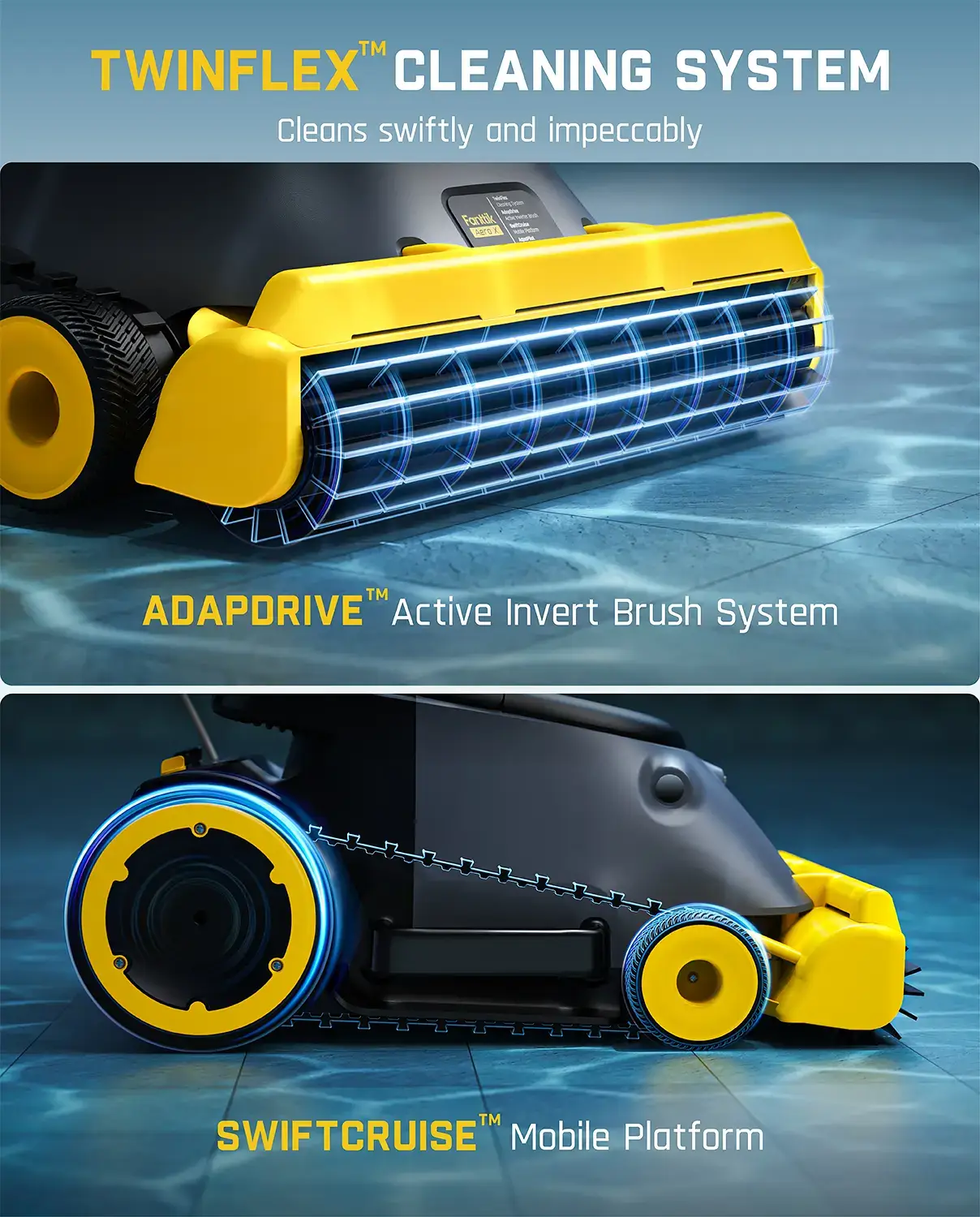 Cordless Robotic Pool Vacuum Cleaner | Horizontal Waterline Cleaning, 4X Efficiency, 6H Working Time, APP & Remote Control, Cleans Walls & Floors Up To 5382 Sq.ft