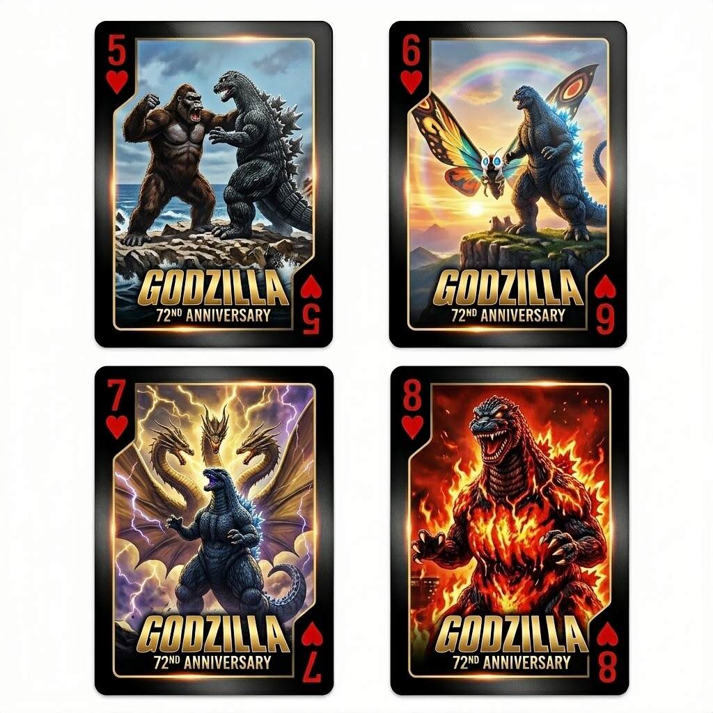 Godzilla 72nd Anniversary Limited Edition Playing Cards—54 CARDS