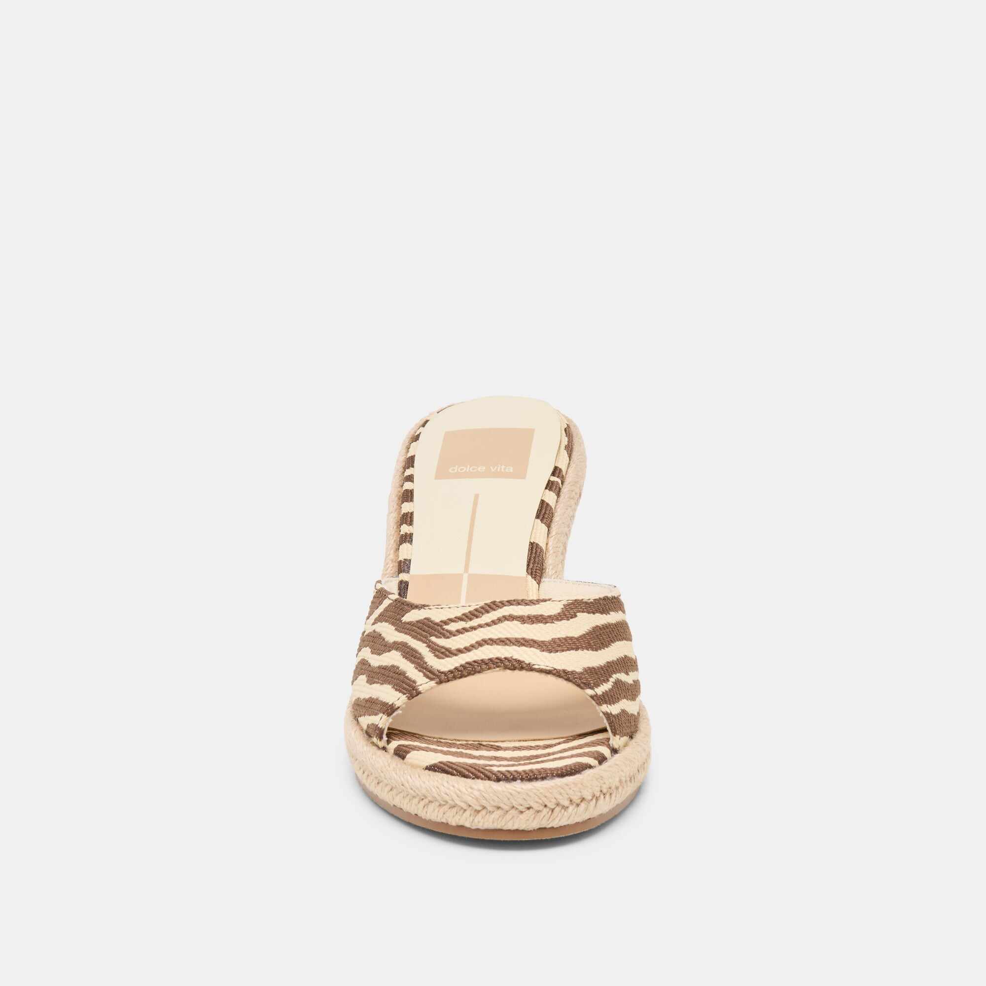 VAYA WEDGES BEIGE ZEBRA RAFFIA