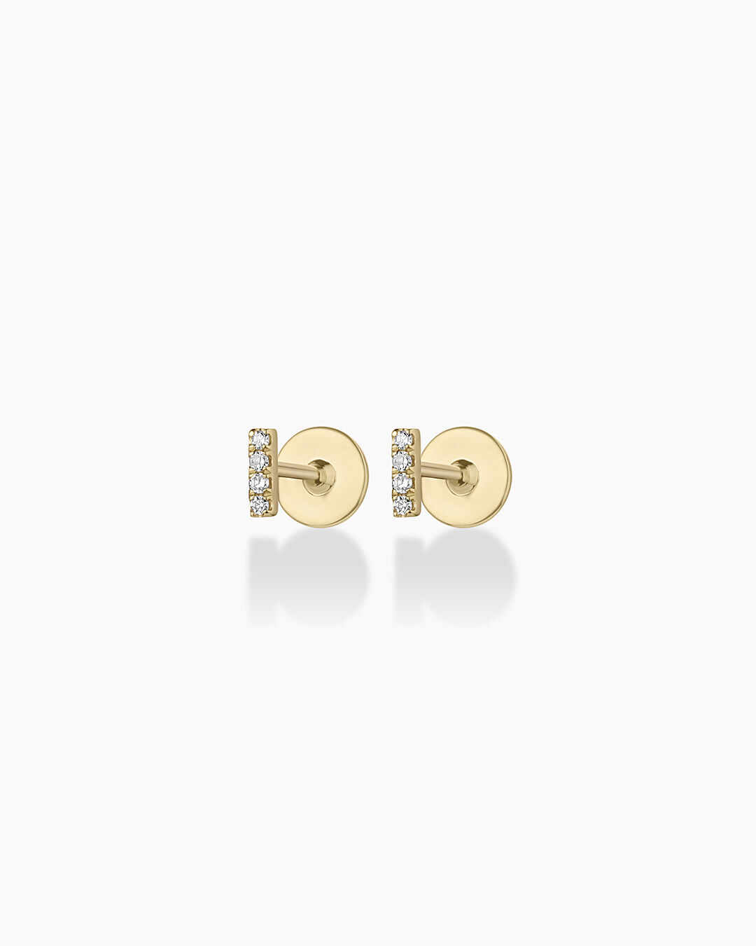Diamond Pavé Bar Flat Back Studs
