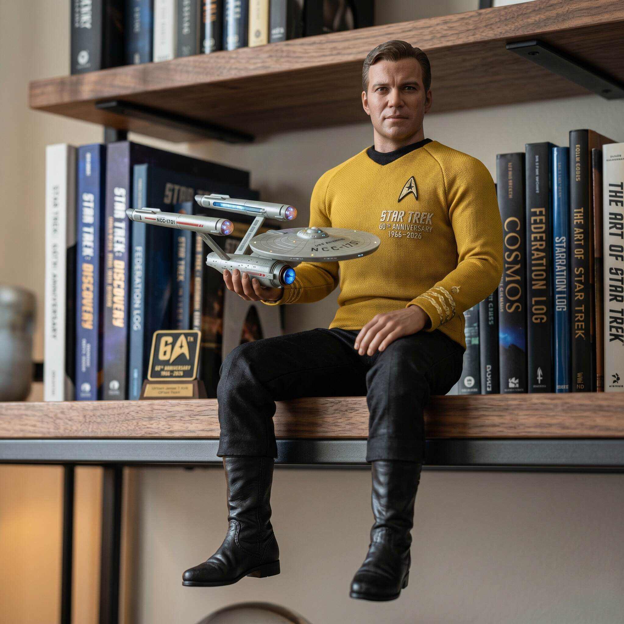 tar Trek 60th Anniversary “Captain & Spock” Shelf Collectible Set | Official Commemorative Figures