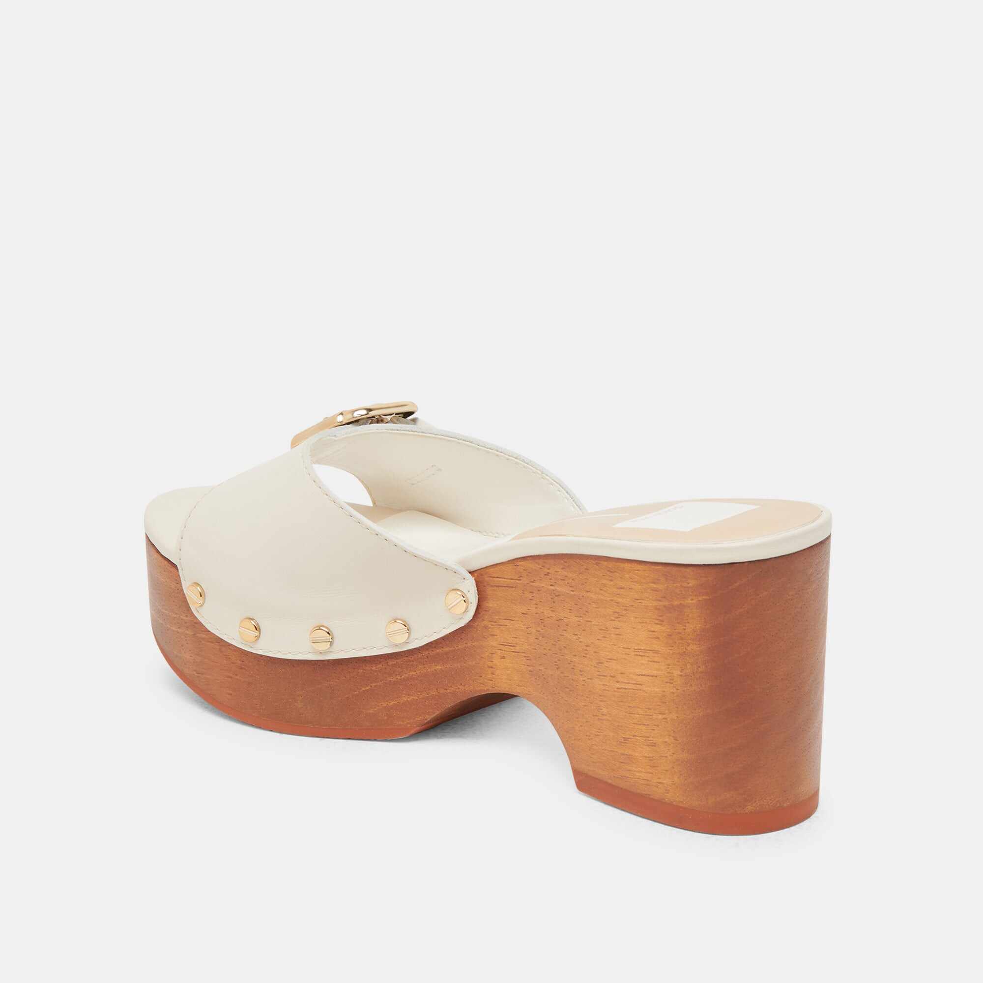 YALAH HEELS OFF WHITE LEATHER