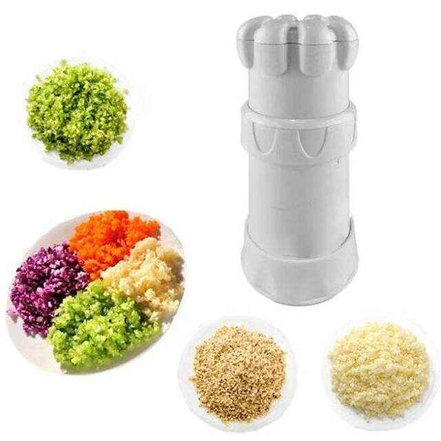 Multifunctional Garlic Master Garlic Ginger Cutter with Silicone Garlic Peeler Plastic Grinding Tool Kitchen Ginger Grater Grinder